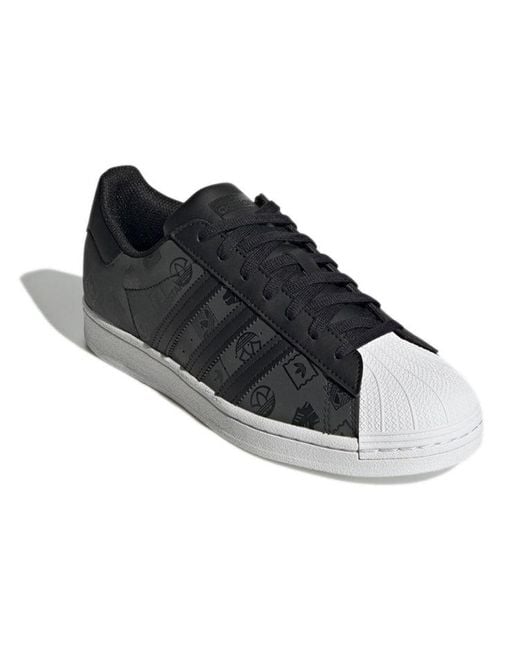 Adidas Black Originals Superstar Shoes Monogram' for men