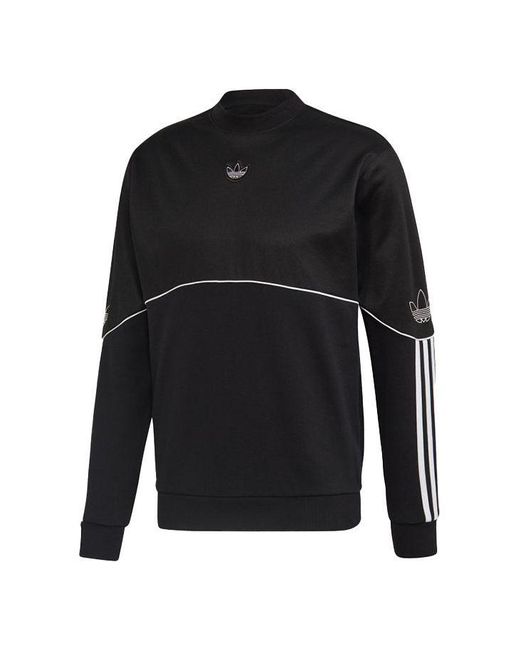 Adidas Black Originals Outline Crw Ft Soccer/Football Sports Stylish Round Neck Long Sleeves for men