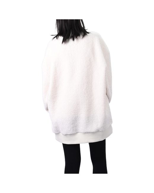 Vans White Lamb's Wool Contrast Color Stitching Round Neck Couple Style Creamy for men