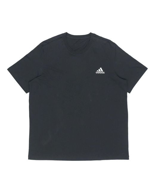 Adidas Black M Sl Sj T Logo Sports Round Neck Short Sleeve for men