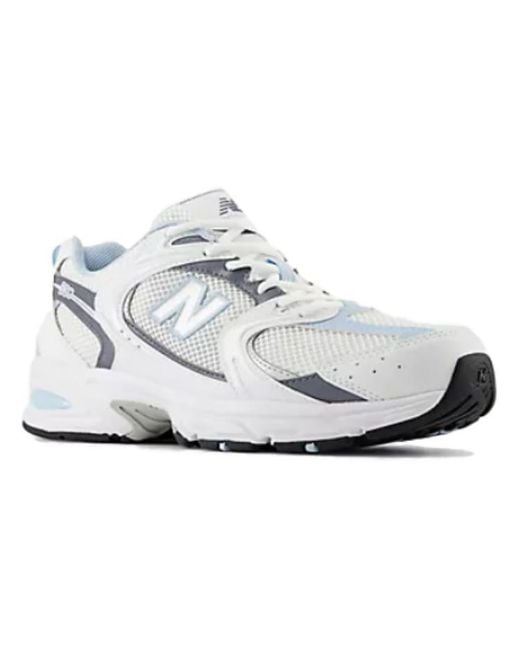 New Balance White 530 Light Chrome' for men