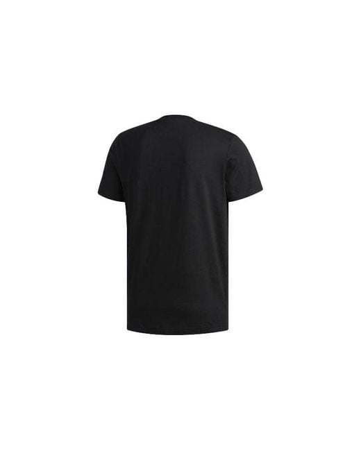 Adidas Black Basketball Sports Printing Round Neck Short Sleeve for men