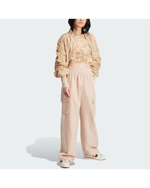 Adidas Natural Oversize Ruched Sleeve Bomber Jacket
