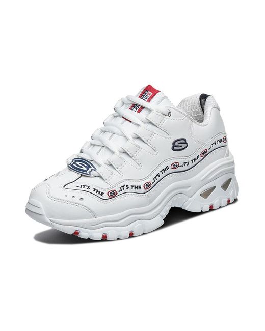Skechers White (Wmns) D Lites Leisure Shoes Gs