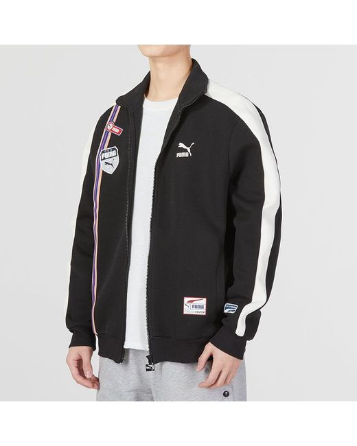 PUMA Black Team Badge Zipper Jacket for men