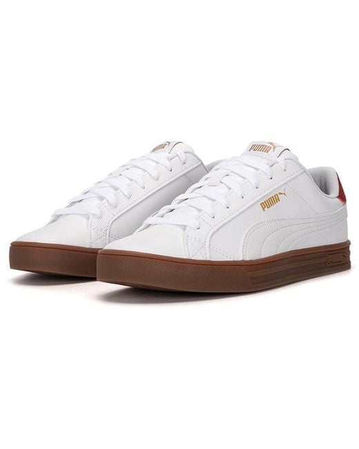 PUMA White Smash Vulc V3 Lo Chili Oil Gum' for men