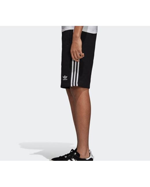 Adidas Black Originals 3-Stripe Short Stripe Shorts for men