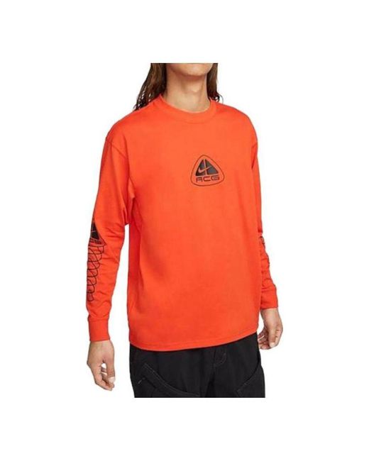 Nike Orange Acg Long Sleeve Lungs T-shirt for men