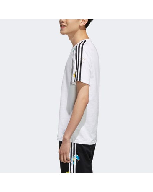 Adidas White Neo X Pokmon Crossover Series Pikachu Printing Short Sleeve for men