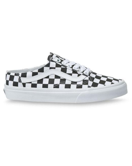 Vans White Checkerboard Old Skool Mule Chessboard for men