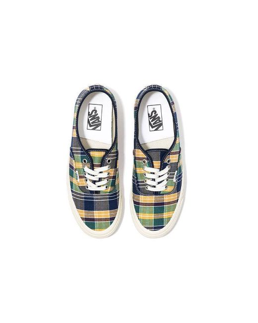 Vans Blue Style 44 Low Tops Casual Skateboarding Shoes Plaid for men