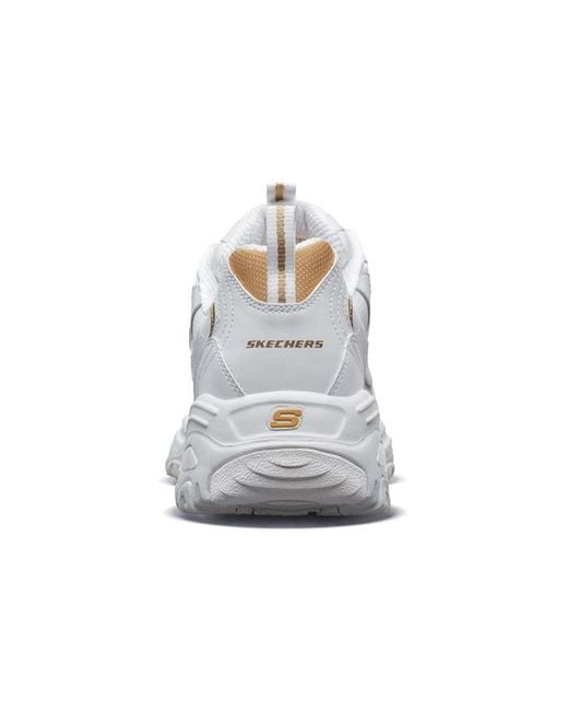 Skechers White D'Lites 1.0 Running Shoes for men
