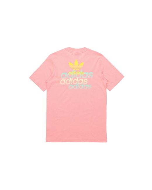 Adidas Pink Originals Front Back Tee Sports Short Sleeve for men