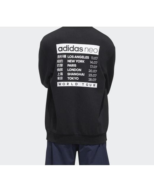 Adidas Black Neo Side Stripe Sports Pullover for men