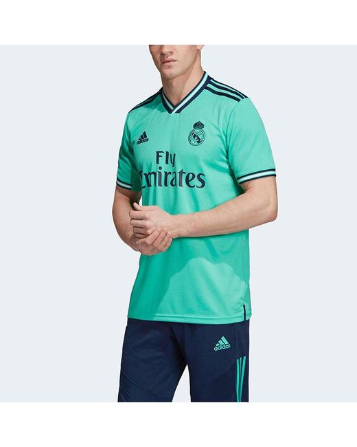 Adidas Blue Soccer/Football Sports Jersey Sw Fan Edition 19-20 Season Real Madrid Away for men