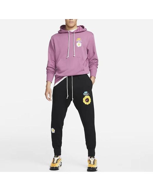 Nike Blue Knit Embroidered Sports Pants/Trousers/Joggers Autumn for men