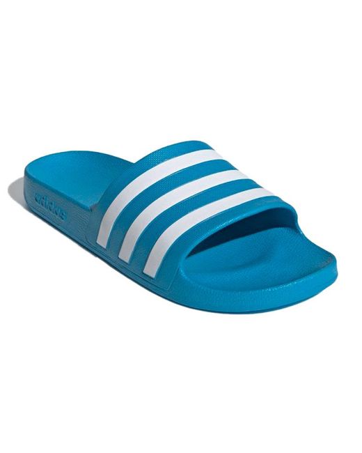 Adidas Blue Adilette Aqua Slides 'Solar' for men