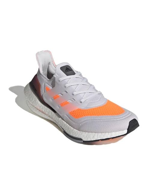 Adidas White Ultra Boost 21 'Dash Screaming' for men