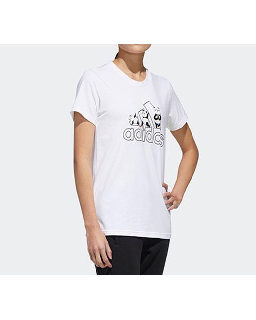 Adidas White (Wmns) Panda Bos Tee Sports Stylish Short Sleeve T
