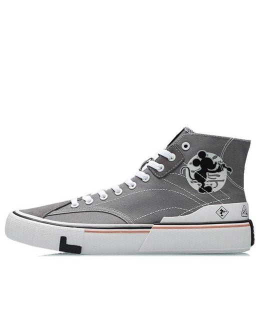 Li-ning Gray X Mickey Mouse Canvas Hi Shoes for men