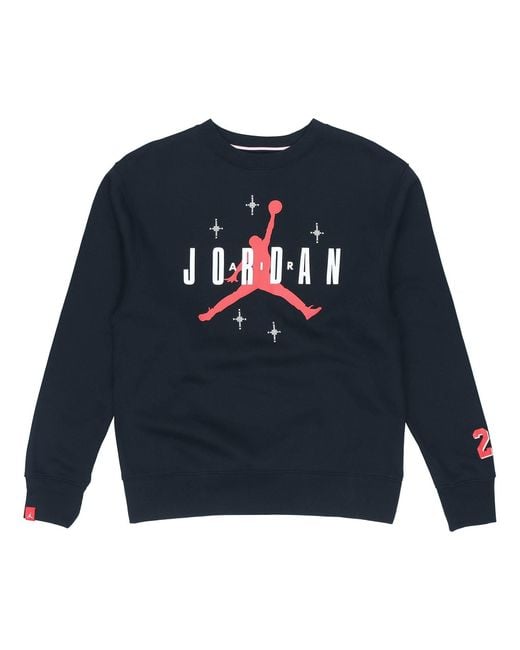 Nike Blue Athleisure Casual Sports Round Neck Pullover for men