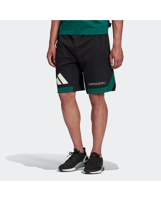 Adidas Black M Pack Short Running Sports Logo Printing Training Breathable Shorts for men