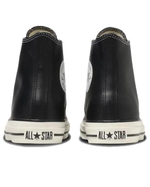 Converse Black Leather All Star Hi for men