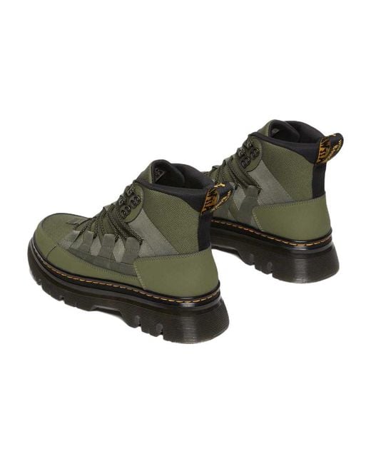 Dr. Martens Green Boury Leather Casual Boots 'Khaki'