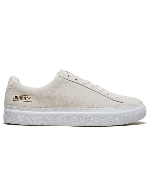 PUMA White Suede Trim Retro Low Tops Casual Skateboarding Shoes Creamy for men