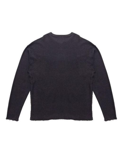 Drew House Black Reverse Terry Secret Long Sleeve T-Shirt for men