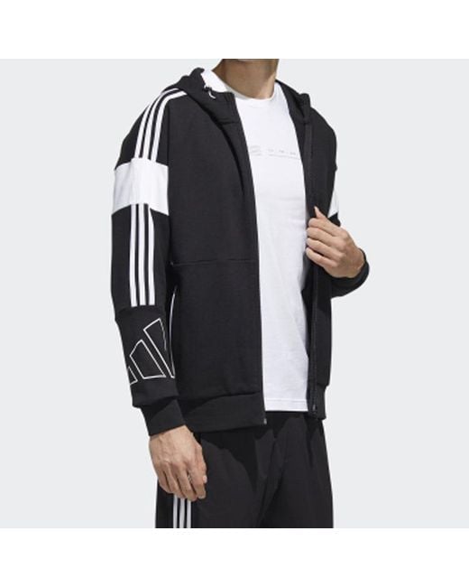 Adidas Black Ub Htt Silo Splicing Hooded Jacket for men