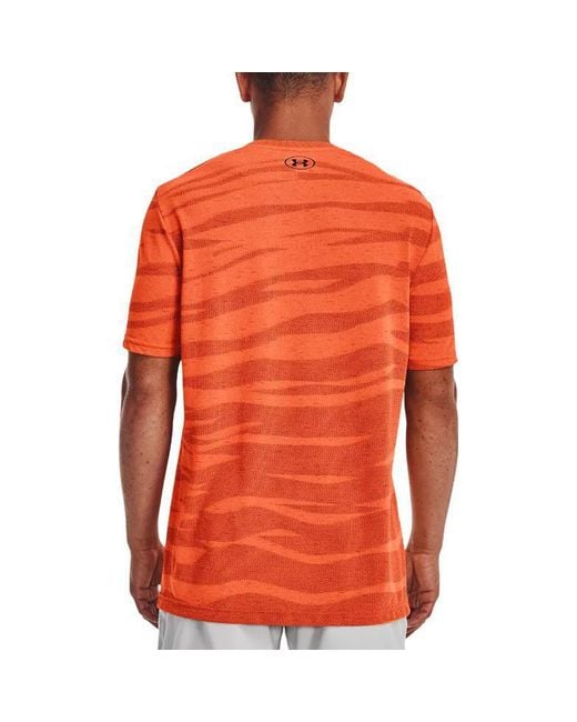 Under Armour Orange Seamless Wave T-Shirt for men