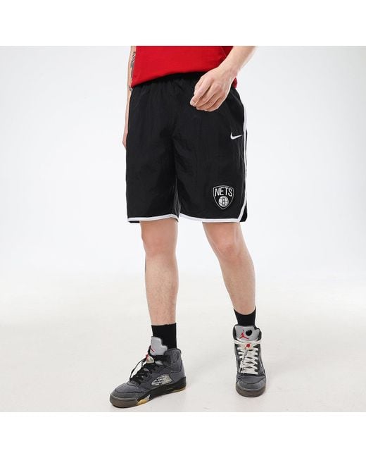 Nike Black Brooklyn Nets Breathable Casual Basketball Shorts for men