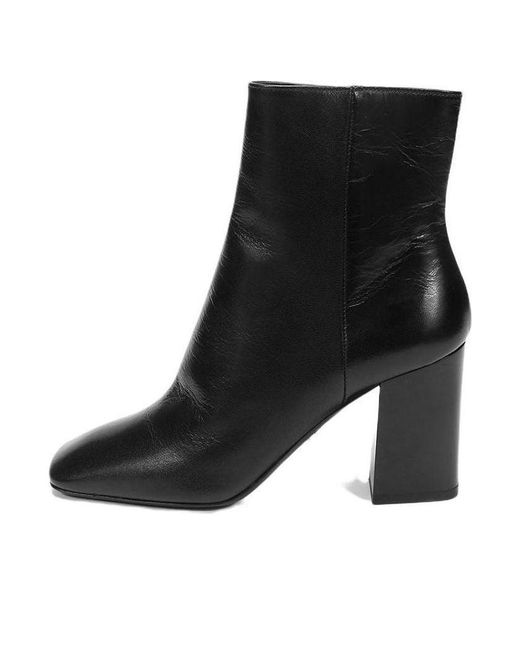 Prada Black (Wmns) Leather Square Toe Ankle Pumps
