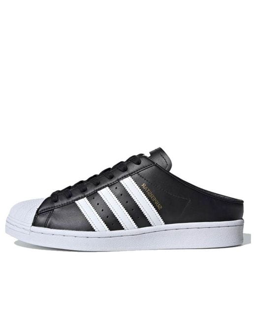 Adidas Black Superstar Slip-On Backless Mule 'Core' for men