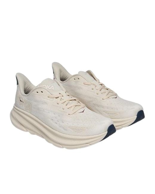 Hoka One One White Clifton 9 'Oat Milk Alabaster' for men