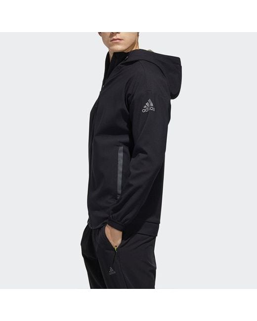 Adidas Blue Softshell Jkt Zipper Hooded Jacket for men