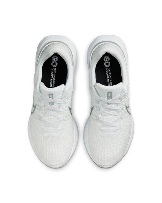 Nike White (Wmns) React Infinity Run Flyknit 3 Metallic'