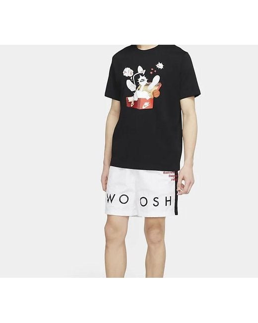 Nike Black As Sportswear Nsw Tee Shoe Printing Short Sleeve for men