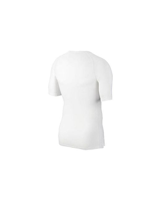 Nike White Pro Training Tight Tops Short Sleeve for men