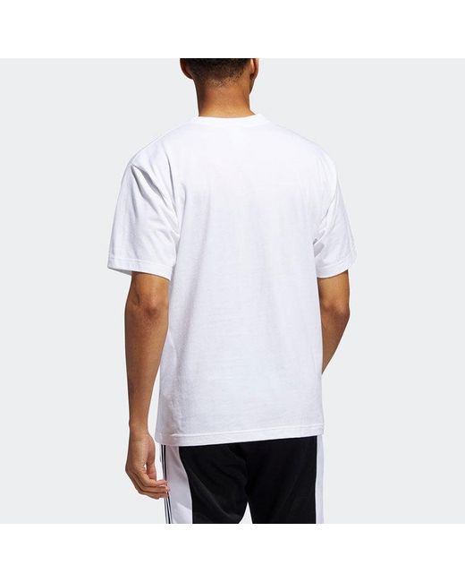 Adidas White Originals Grid Tref Tee Retro Mesh Logo Printing Sports Round Neck Short Sleeve for men