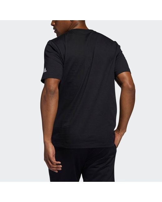 Adidas Black China Tee Basketball Sports Funny Printing Round Neck Short Sleeve for men