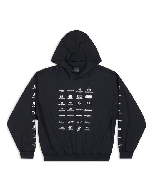 Balenciaga Blue Archives Logos Hoodie