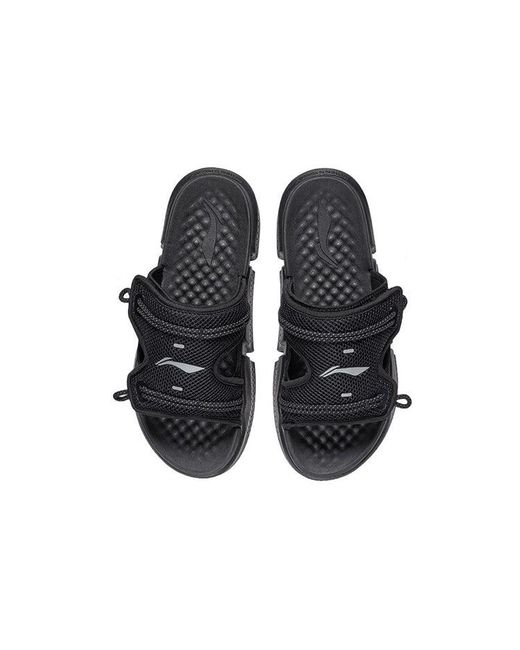Li-ning Black Reflective Sandals for men