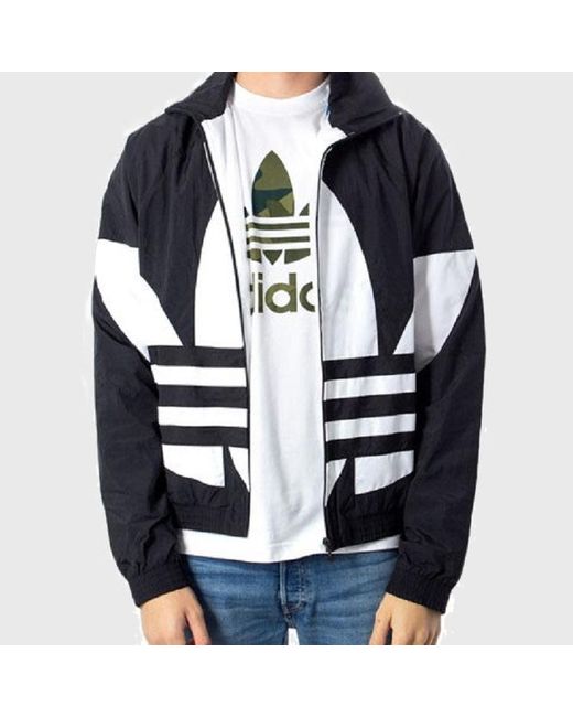 Adidas Black Originals Big Trefoil Track Top Night Marine Logo for men
