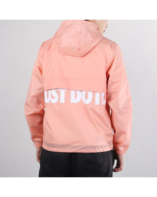 Nike Pink Casual Windproof Hooded Jacket for men