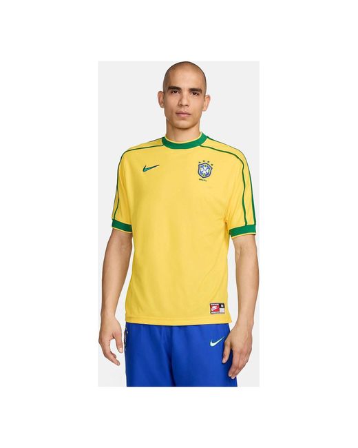 Nike Yellow Brazil 1998 World Cup Remake Kit Tracksuit Jersey for men