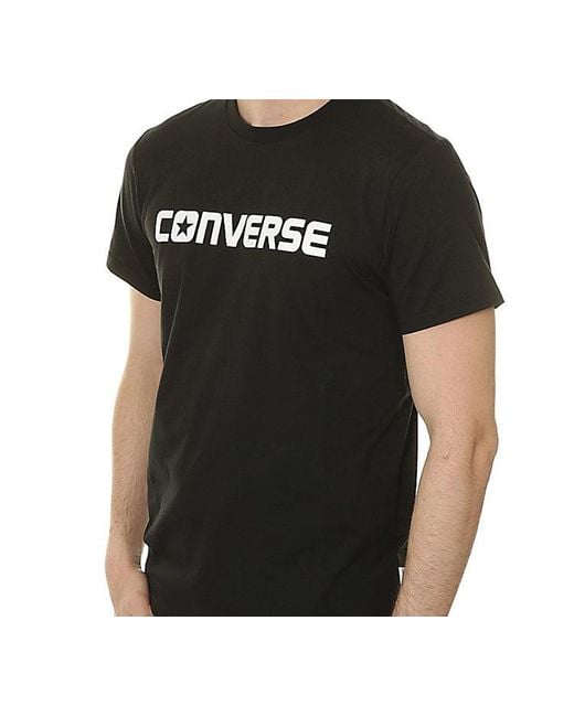 Converse Black Pure Cotton Alphabet Short Sleeve for men