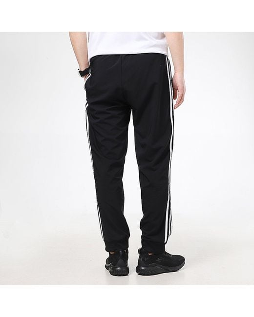 Adidas Black Casual Sports Side Stripe Bundle Feet Long Pants for men