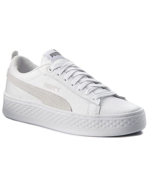 PUMA White (Wmns) Smash Platform Low
